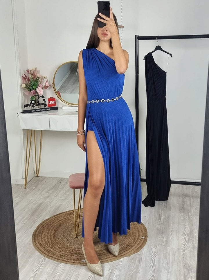 Abito lungo in lurex - Oro - Level Stores