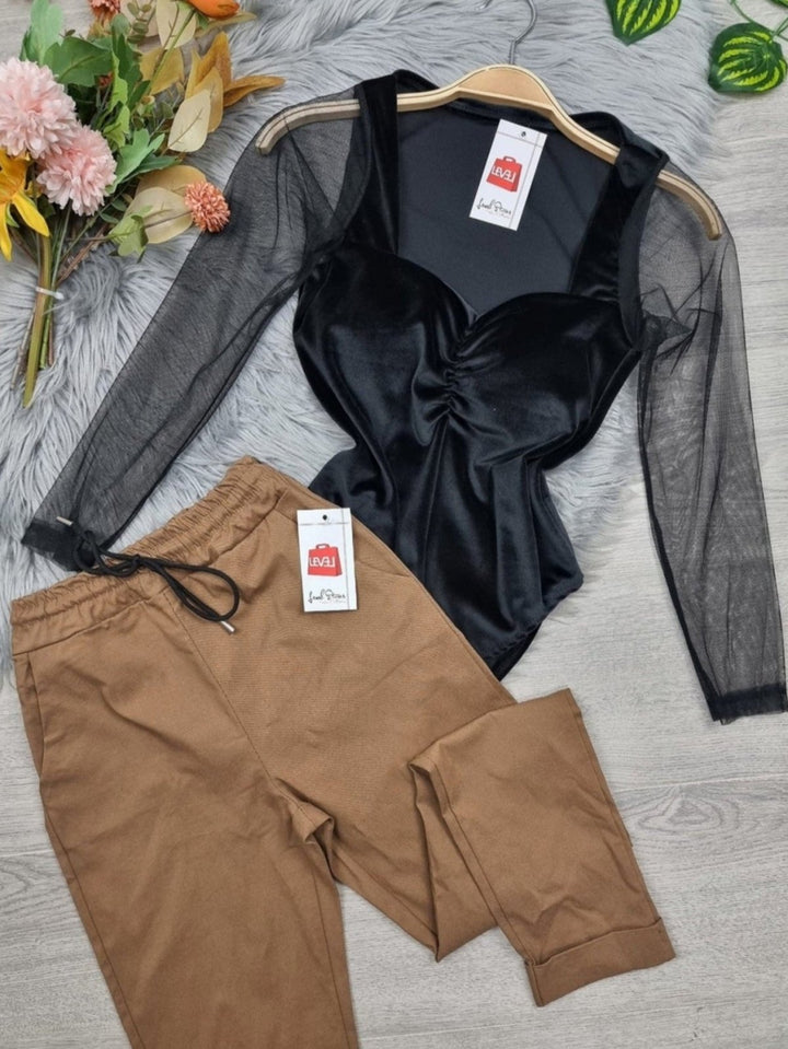 Body con coppe preformate - Camel - Level Stores