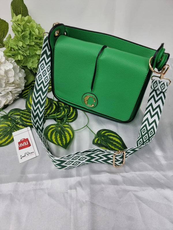 Borsa in ecopelle borsa a spalla con tracolla borsa con manico superiore Verde - Verde - Level Stores