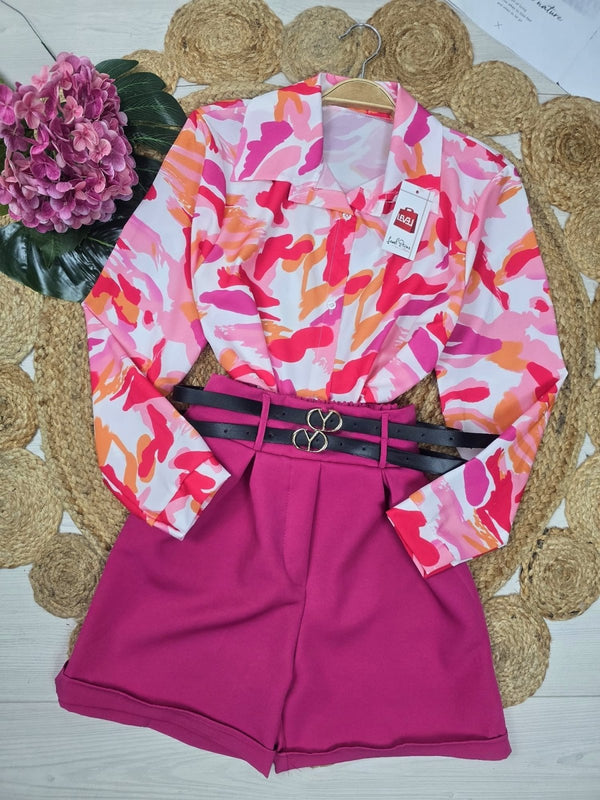 Camicia con fantasia multicolor - Rosa - Level Stores