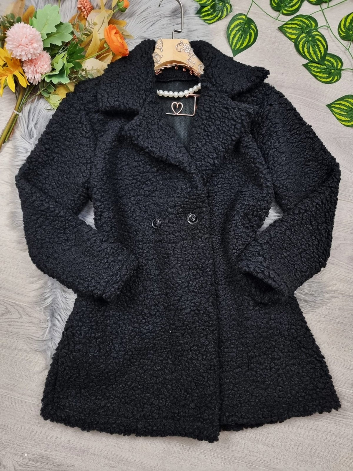 Cappotto in pelliccia colletto a revers Scollo a V incrociato Casual -  Level Stores