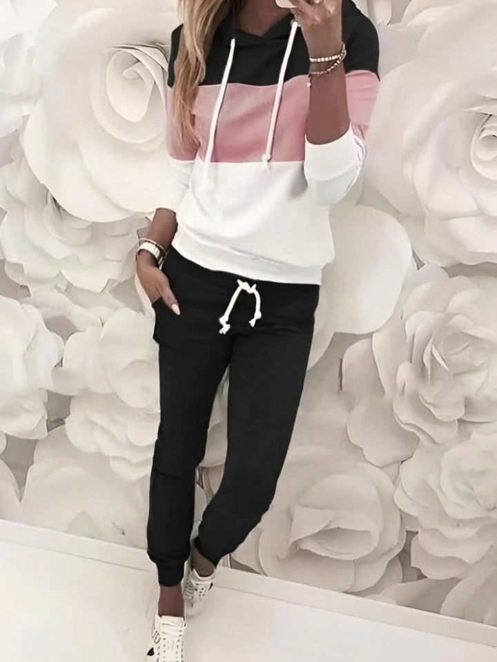 Completo tuta felpa - pantalone cappuccio - Nero - Level Stores