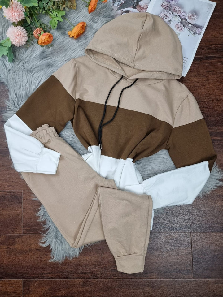 Completo tuta felpa - pantalone cappuccio - Camel/Marrone - Level Stores