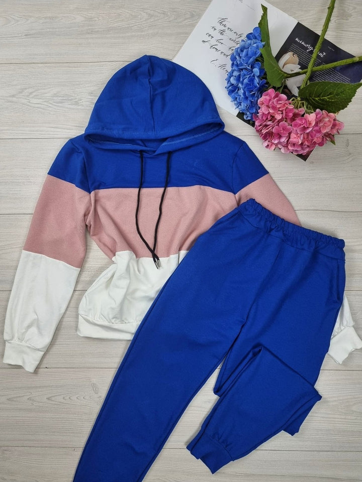 Completo tuta felpa - pantalone cappuccio - Blu elettrico - Level Stores