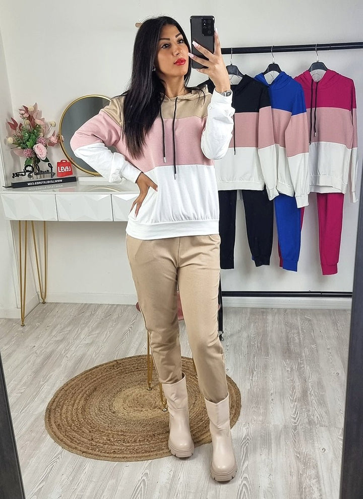 Completo tuta felpa - pantalone cappuccio - Nero - Level Stores