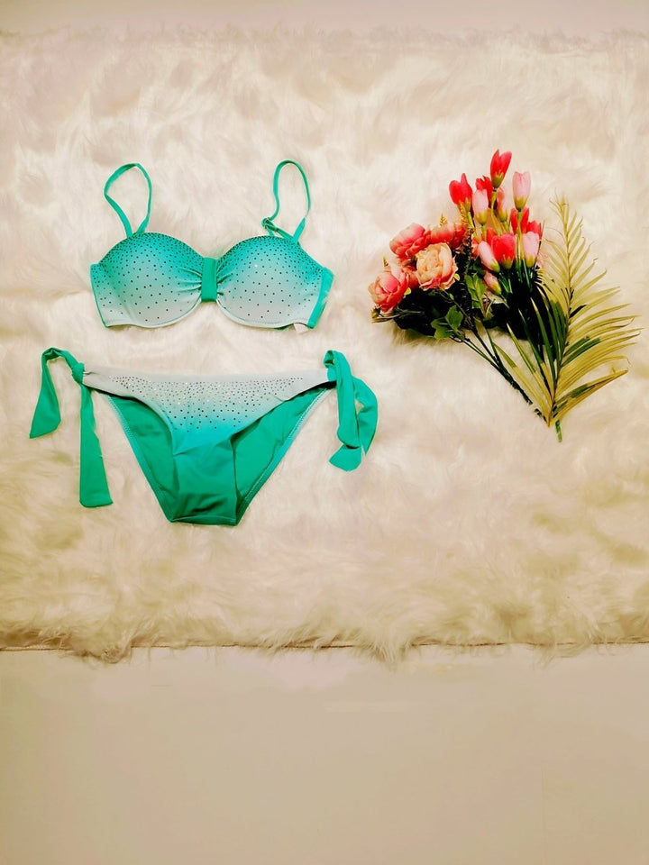 Costume da bagno di colore sfumato, - Verde Acqua - Level Stores