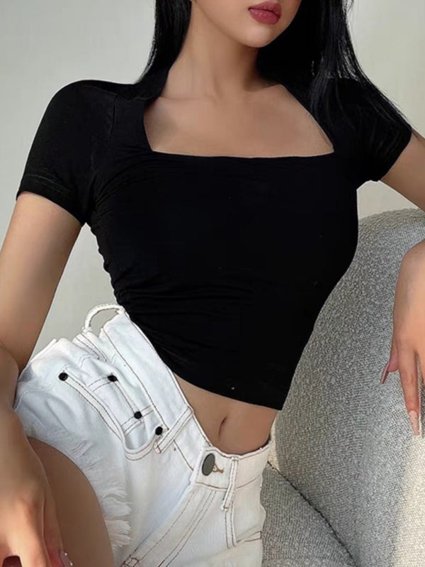 Maglia di cotone modello aderente - Nero - Level Stores