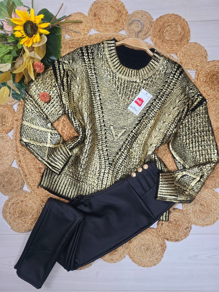Maxi maglia casual dalla linea morbida - Oro - Level Stores