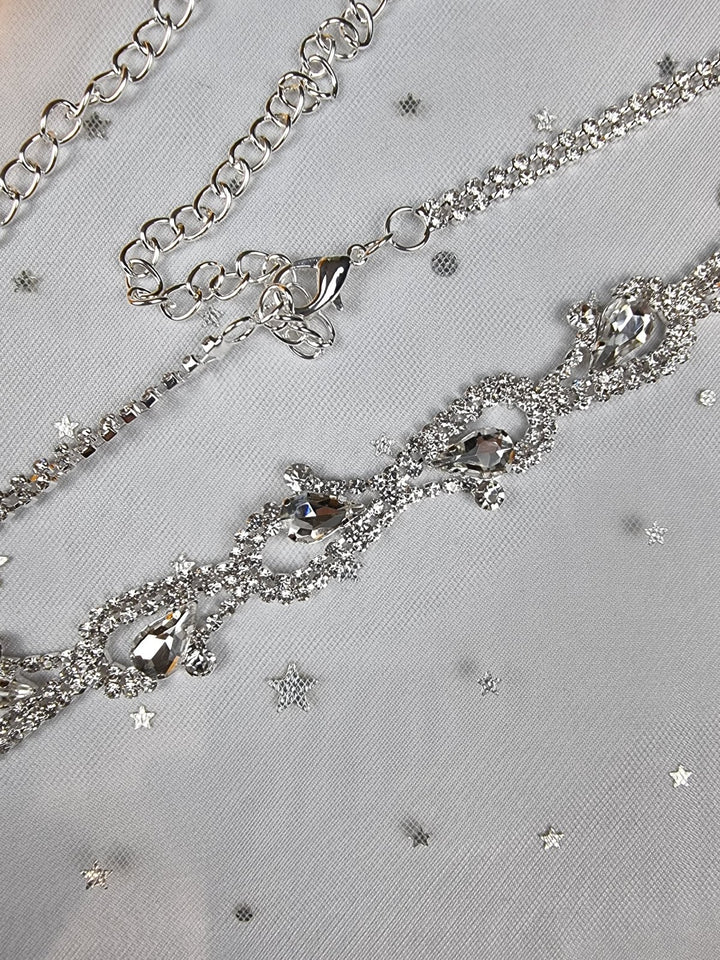 Cintura gioiello con pietre e strass. - Argento - Level Stores