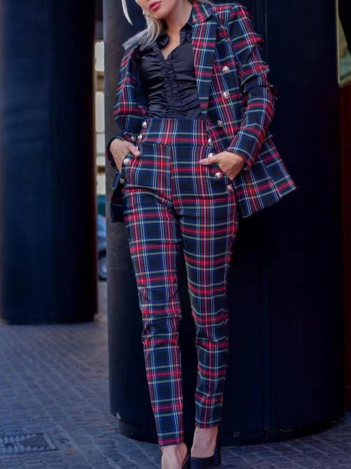 Giacca con fantasia scozzese Lina - Scozzese rosso - Level Stores