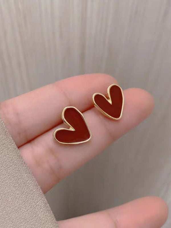 Orecchini a cuore - Rosso - Level Stores