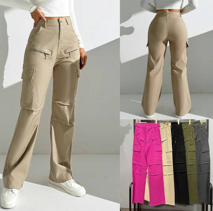 Pantalone cargo Tasche Modello Palazzo Casual - Nero - Level Stores