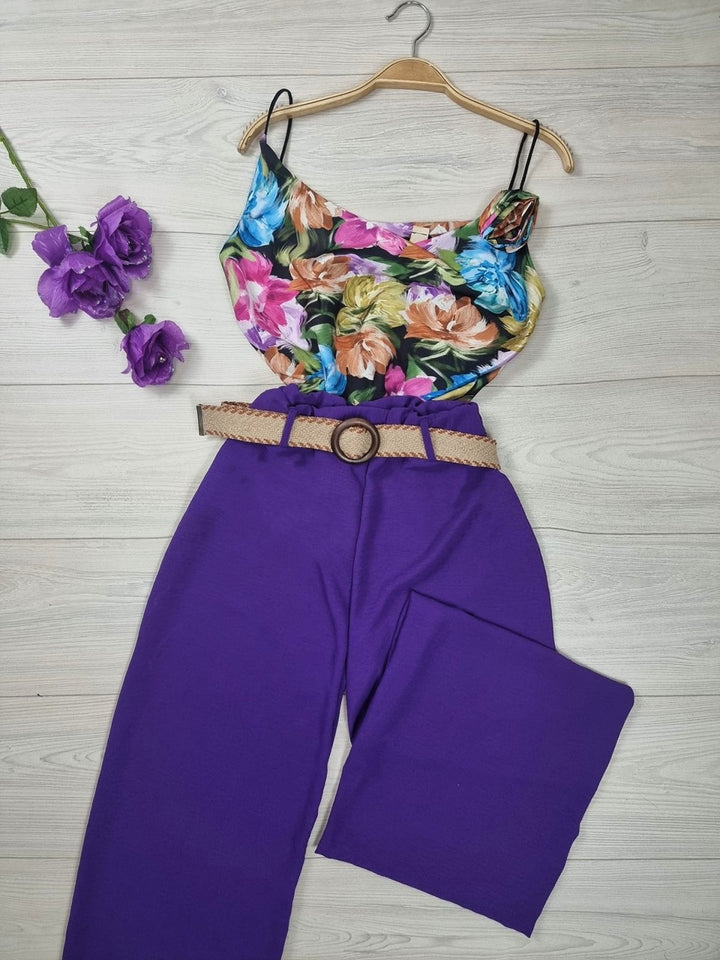 Pantalone in chiffon modello palazzo inclusa la cintura - Nero - Level Stores