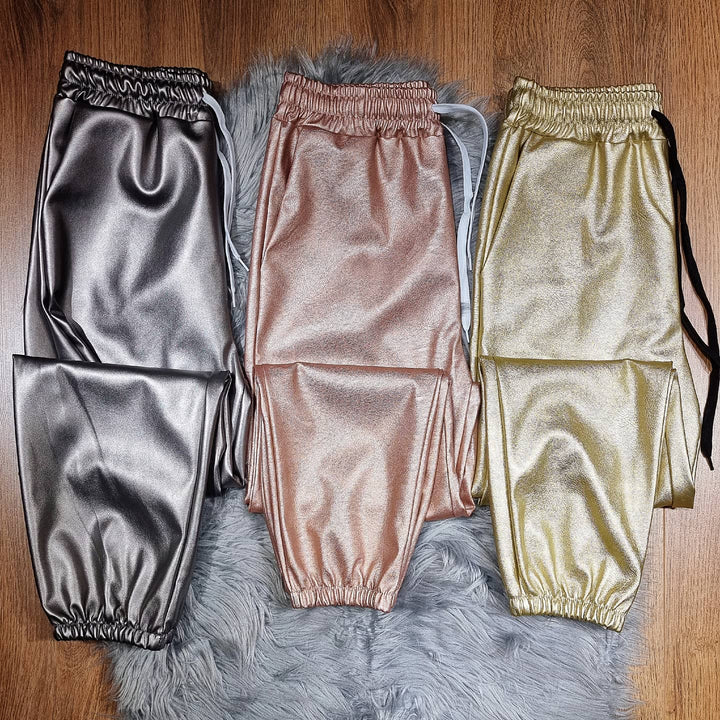 Pantalone in ecopelle - Oro - Level Stores