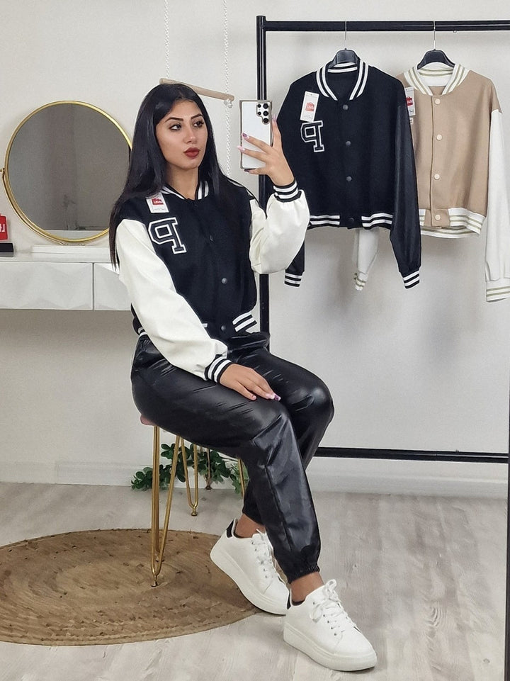 Pantalone in ecopelle con fascia elastica arricciata e tasche laterali - Argento - Level Stores