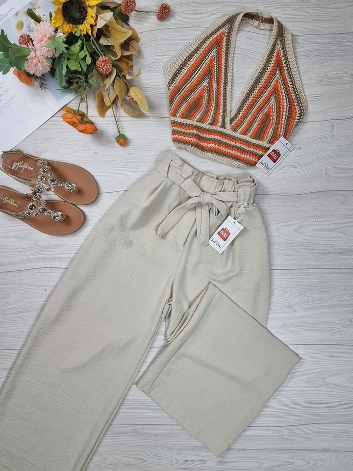 Pantalone modello palazzo e tasche laterali - Verde - Level Stores