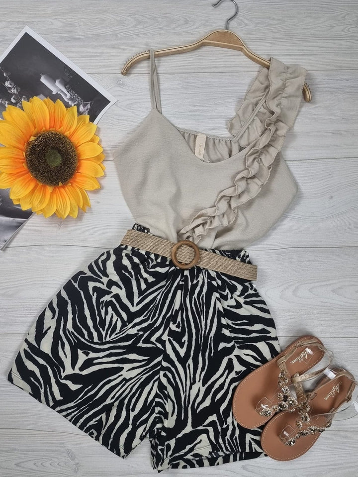 Top in chiffon con scollo a V - Bianco - Level Stores
