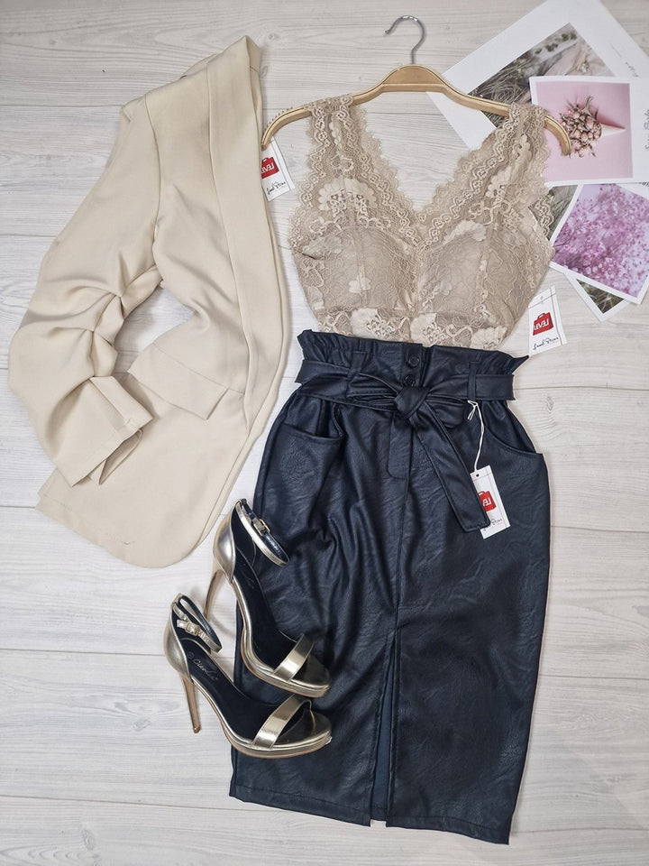 Top ricamata in pizzo - Blu elettrico - Level Stores